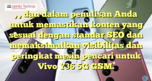 , , dan  dalam penulisan Anda untuk memastikan konten yang sesuai dengan standar SEO dan memaksimalkan visibilitas dan peringkat mesin pencari untuk Vivo Y36 5G GSM.